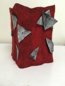 nine-chambered felted sculpture